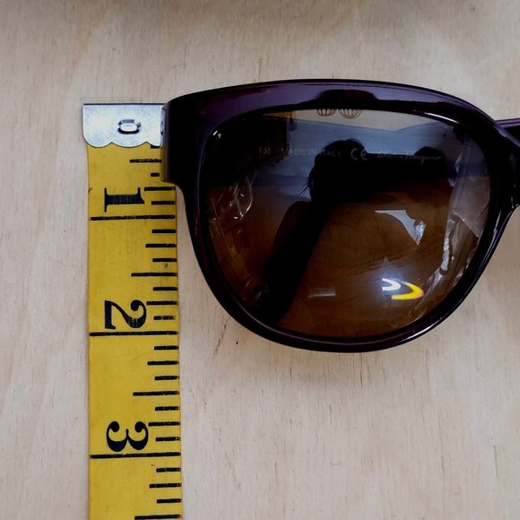 Salvatore Ferragamo Sunglasses Burgundy Plastic With Case Gold Trim SF 663S